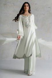 Elegant Raw Silk Kameez Trouser Dupatta Pakistani Wedding Dress