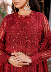 Elegant Red Pakistani Party Dress in Kameez and Sharara Style