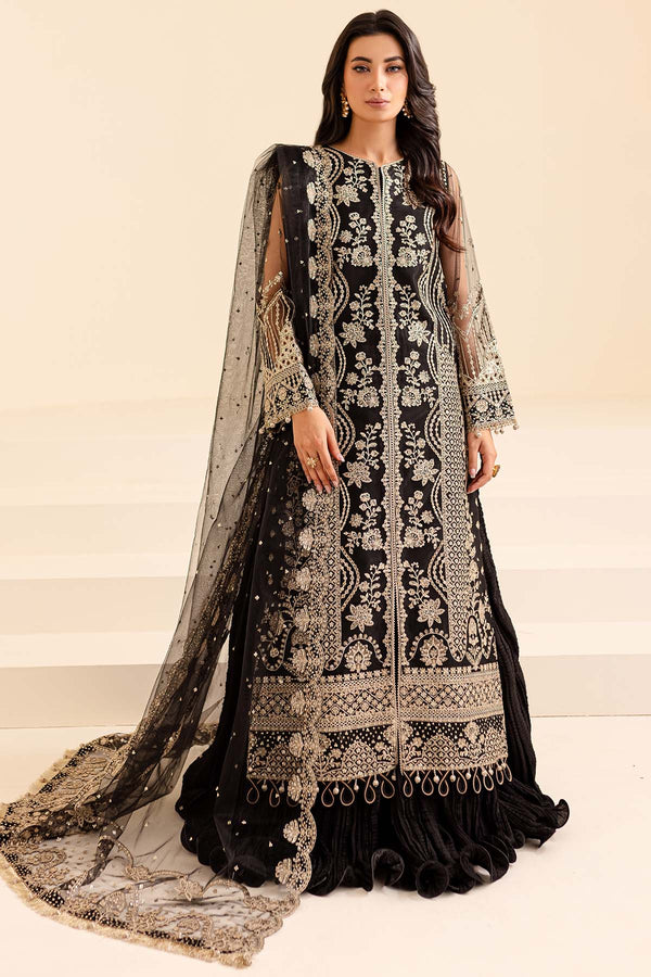 Embellished Black Pakistani Wedding Dress in Pishwas Style