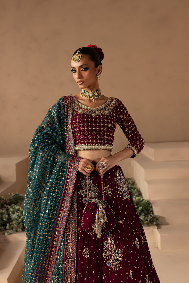 Embellished Choli Lehenga Style Pakistani Bridal Dress Online