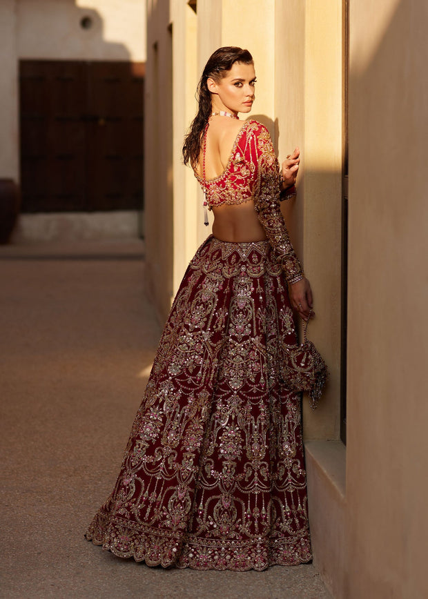 Embellished Choli Lehenga Style Pakistani Bridal Dress