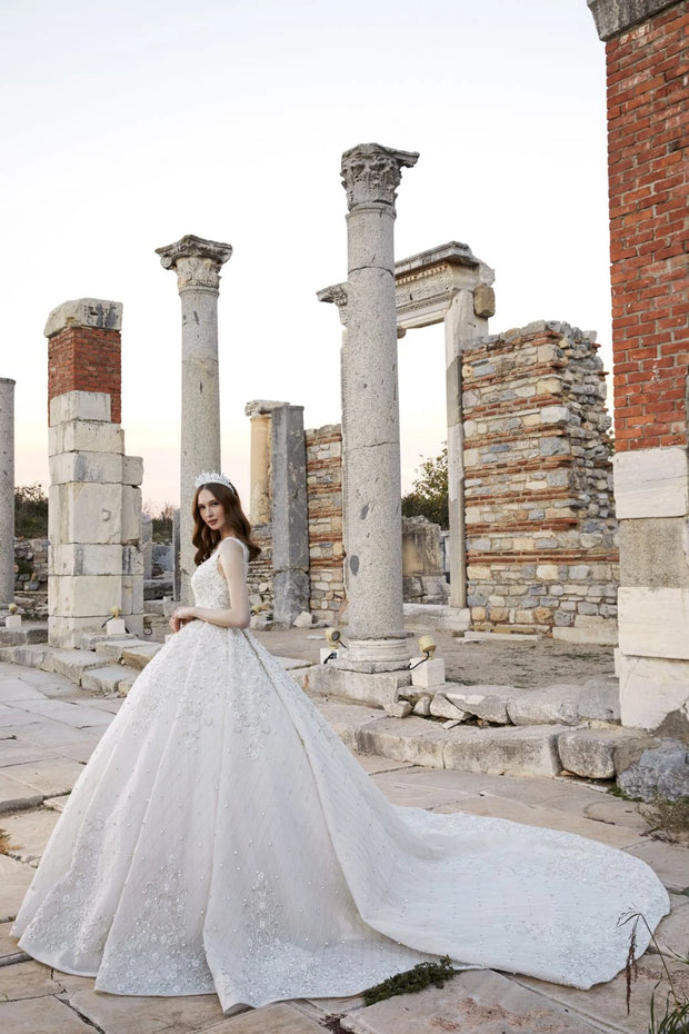 Embellished Ivory Bridal Gown Wedding Dress