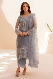 Embellished Kameez Trouser Grey Pakistani Wedding Dress