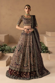 Embellished Plum Lehenga and Choli Pakistani Bridal Dress