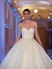 Embellished Princess Ball Gown Off-White Wedding Dress