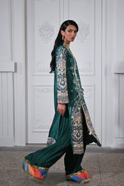 Embellished Royal Green Pakistani Wedding Dress