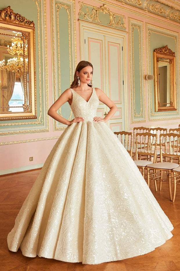 Embellished Wedding Dress in Luxury Bridal Gown Style