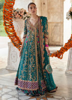 Embellished Pakistani Bridal Dress in Kalidar Maxi Style