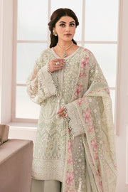 Embroidered Green Pakistani Party Dress in Chiffon Fabric