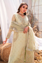 Embroidered Pistachio Shade Pakistani Wedding Dress Angrakha Style