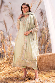 Embroidered Pistachio Shade Pakistani Wedding Dress in Angrakha Style