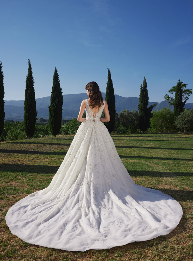 Fairy style Elegant Bridal Gown Enchanted Floral Ball Dress