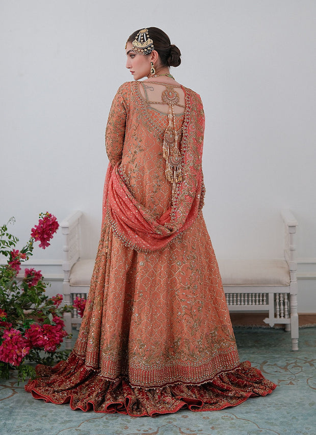 Farshi Lehenga Frock Dupatta Pakistani Bridal Dress Online