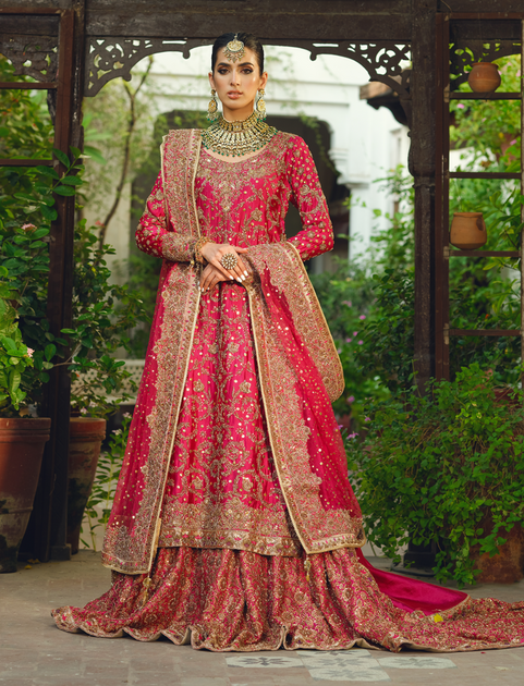 Farshi Lehenga Kameez Dupatta Pakistani Bridal Dress – Nameera by Farooq