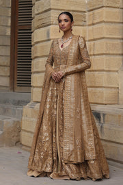 Gold Bridal Frock Lehenga for Pakistani Wedding Dresses
