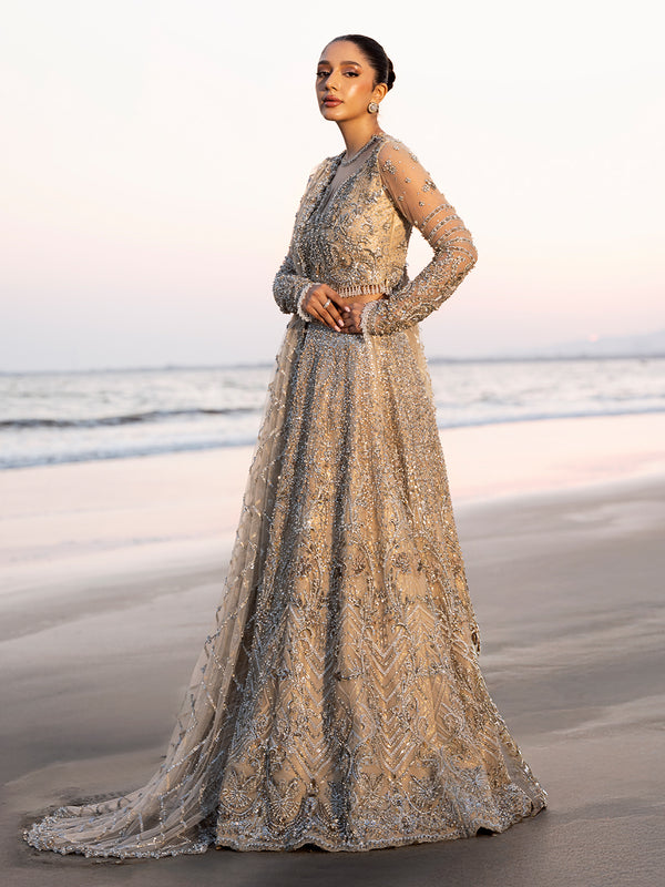 Gold Lehenga and Choli Pakistani Bridal Outfit in Oakland