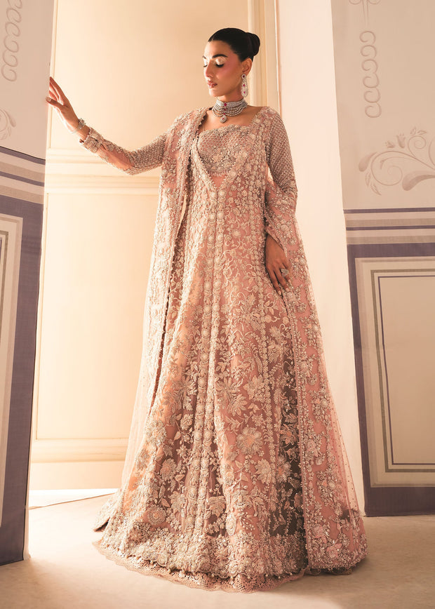 Gown Lehenga and Dupatta Style Pakistani Bridal Dress Online