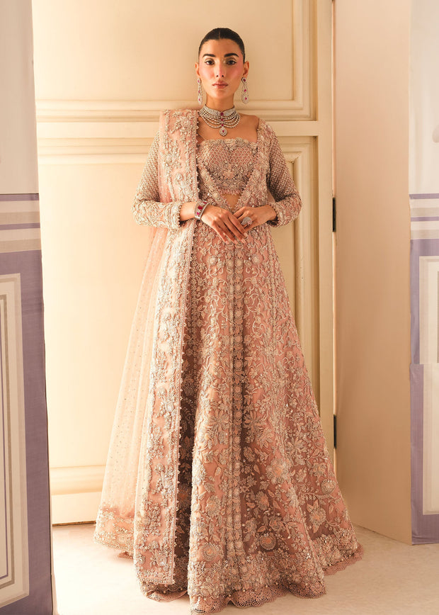 Gown Lehenga and Dupatta Style Pakistani Bridal Dress