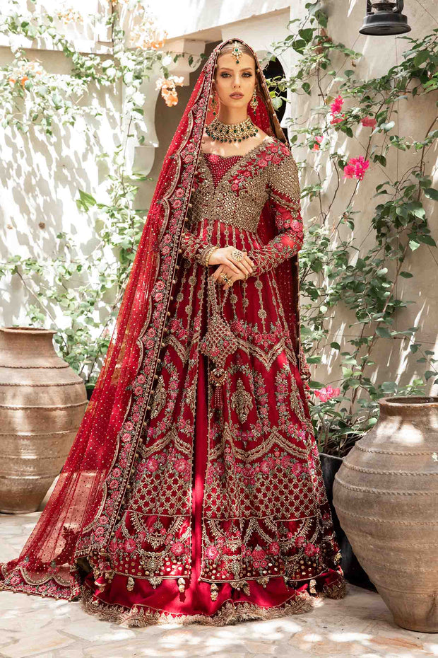 Gown with Lehenga Dupatta Pakistani Bridal Dress