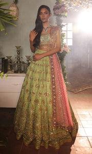 Green Lehenga and Turquoise Choli Indian Bridal Dress