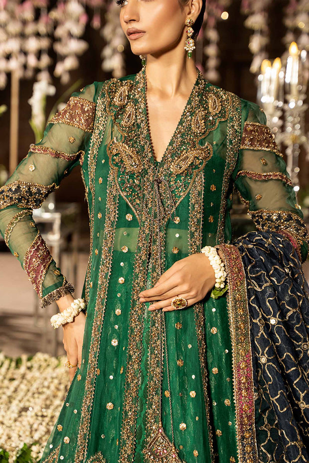 Green Mehndi Dress in Bridal Lehenga and Frock Style Online