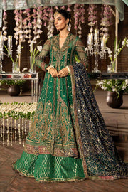 Green Mehndi Dress in Bridal Lehenga and Frock Style