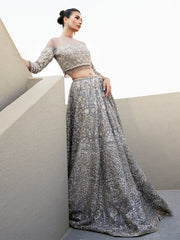 Grey Lehenga Choli Pakistani Wedding Dress in California