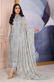 Grey Pakistani Party Dress in Kameez Trouser Style