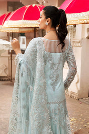 Heavily Embellished Aqua Blue Pakistani Party Dress Pishwas