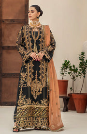 Heavily Embellished Black Pakistani Kameez Classic Wedding Dress