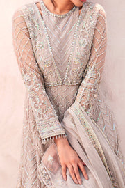 Heavily Embellished Grey Shade Pakistani Wedding Dress Gown Style