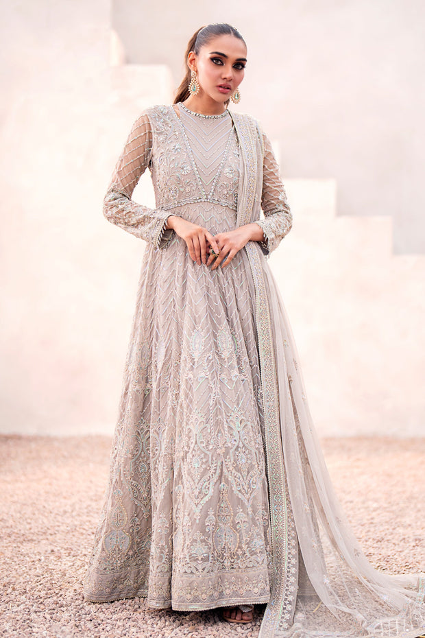 Heavily Embellished Shade Pakistani Wedding Dress in Gown Style