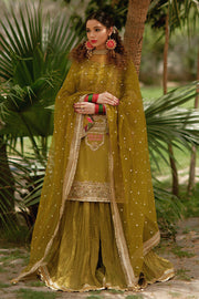 Henna Green Sharara Kameez Pakistani Wedding Dresses