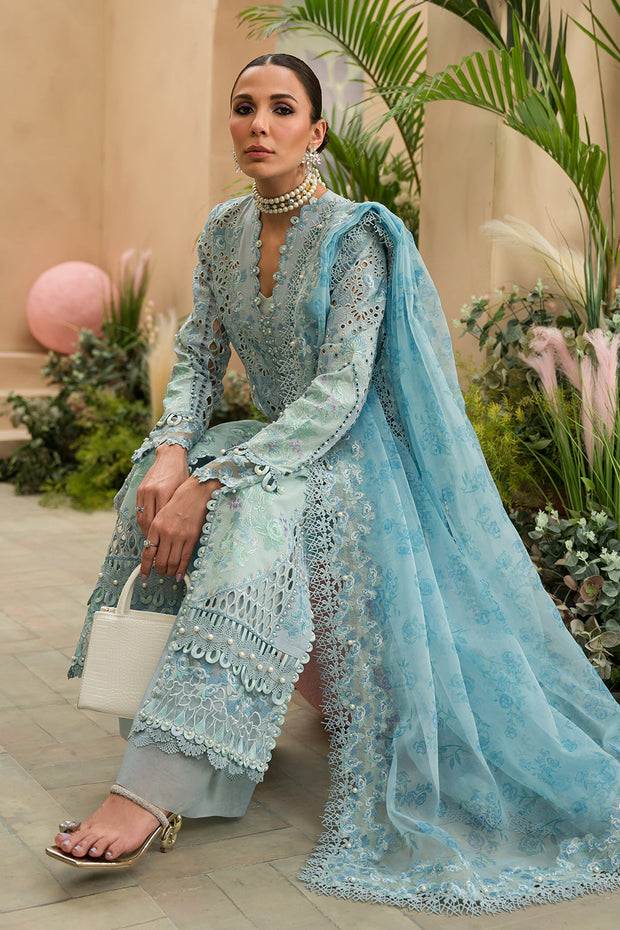 Ice Blue Embellished Gown Pakistani Party Dress