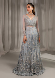 Ice Blue Shade Heavy Embroidered Sharara Shirt Pakistani Wedding Dress