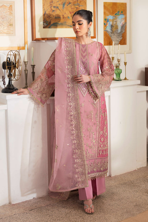 Imperial Pastel Pink Straight Shirt with Pants Pakistani Wedding Dress