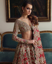 Indian Bridal Dress in Red Choli Dupatta Lehenga Style Online