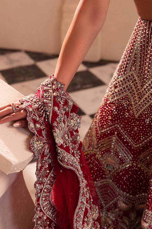 Indian Bridal Dress in Red Choli Lehenga Style