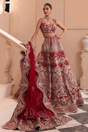 Indian Bridal Dress in Red Choli and Lehenga Style