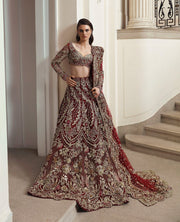 Indian Bridal Dress in Wedding Red Choli Lehenga Style