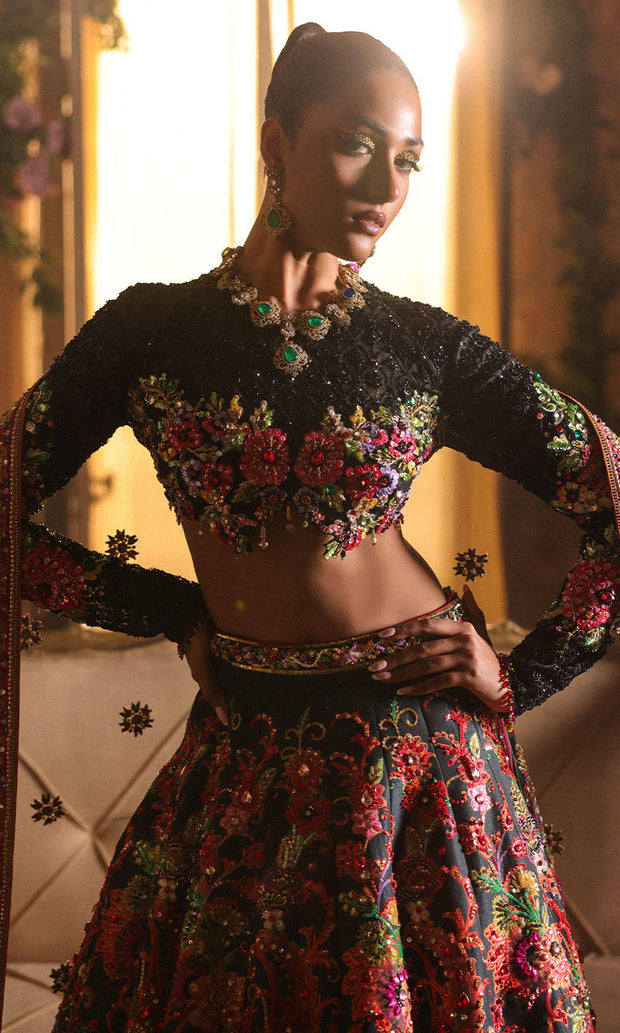 Indian Lehenga Choli Dress in Black