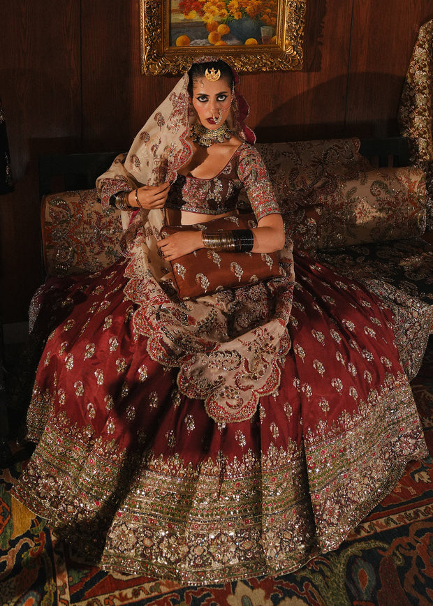 Indian Wedding Dress in Bridal Choli and Lehenga Style