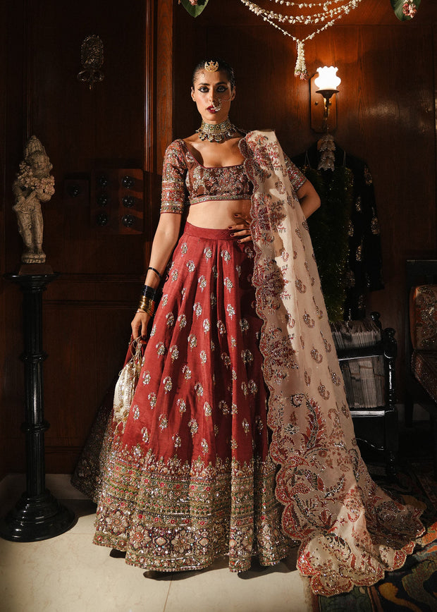 Indian Wedding Dress in Bridal Choli and Lehenga Style