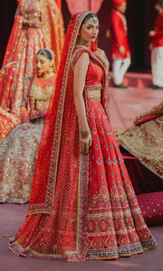 Indian Wedding Dress in Raw Silk Choli Lehenga Style Online