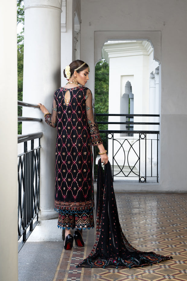 Kameez Trouser Dupatta Black Pakistani Wedding Dress Online