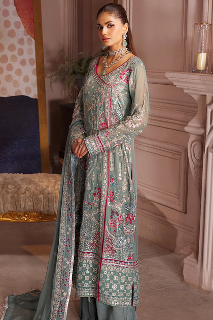 Angrakha Style Kameez Sharara Pakistani Wedding Dress – Nameera by Farooq