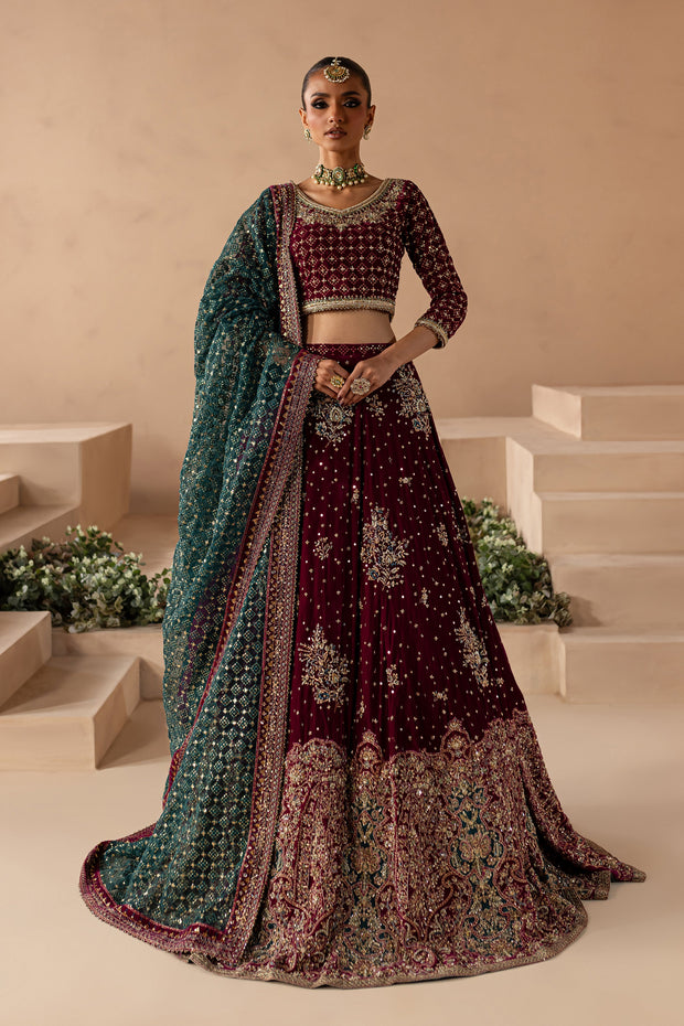 Latest Embellished Choli Lehenga Style Pakistani Bridal Dress