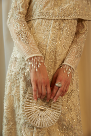 Latest Embellished Front Open Gown Pakistani Wedding Dress