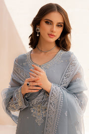 Latest Embellished Kameez Trouser Grey Pakistani Wedding Dress