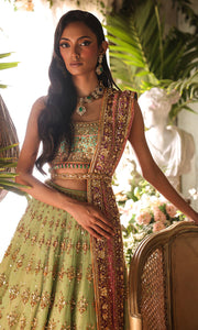 Latest Green Lehenga and Turquoise Choli Indian Bridal Dress